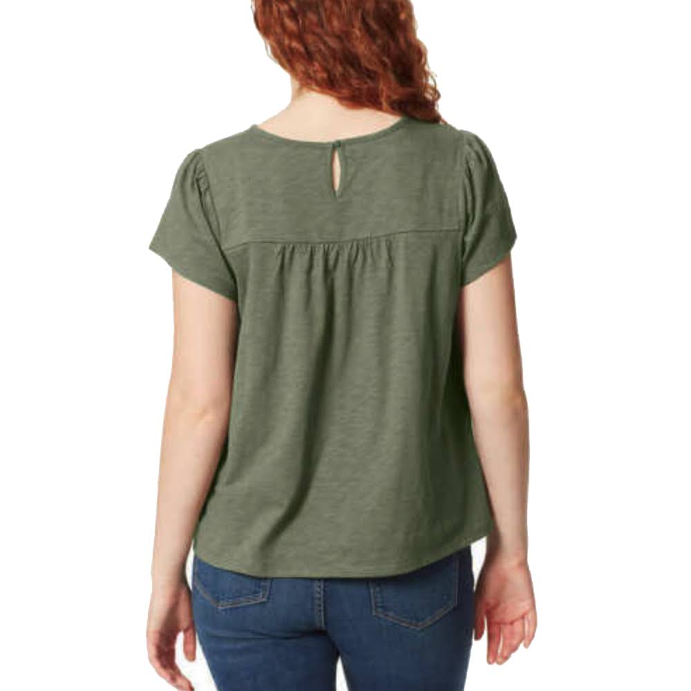 Ella Moss Women's Short Sleeve Embroider Soft Eyelet Shirt