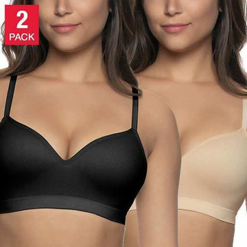 Felina Women's Contour Cup Seamless Wire Free Bra,2-Pack