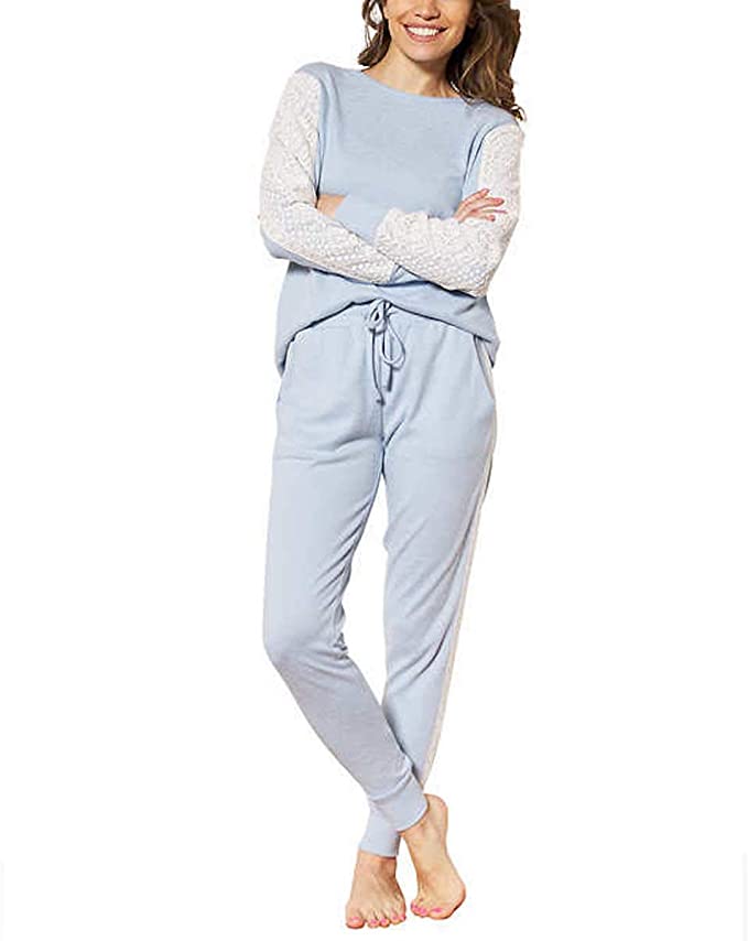 Elegant Flora Nikrooz 2-Piece Set: Luxe Long Sleeve Loungewear