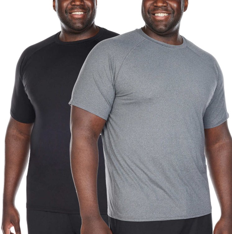 Glacier Performance Men's 2-Pack UPF 30 Moisture Wicking Short Sleeve T-Shirts