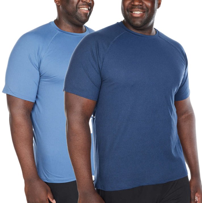 Glacier Performance Men's 2-Pack UPF 30 Moisture Wicking Short Sleeve T-Shirts