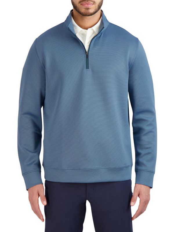 Hickey Freeman Men's Comfort Stretch Quarter Zip Pullover - Classic Design