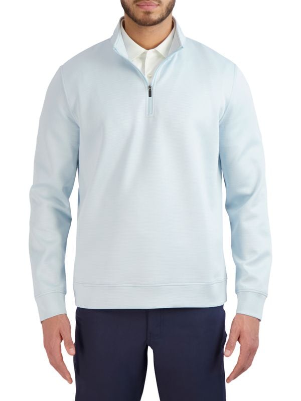 Hickey Freeman Men's Comfort Stretch Quarter Zip Pullover - Classic Design