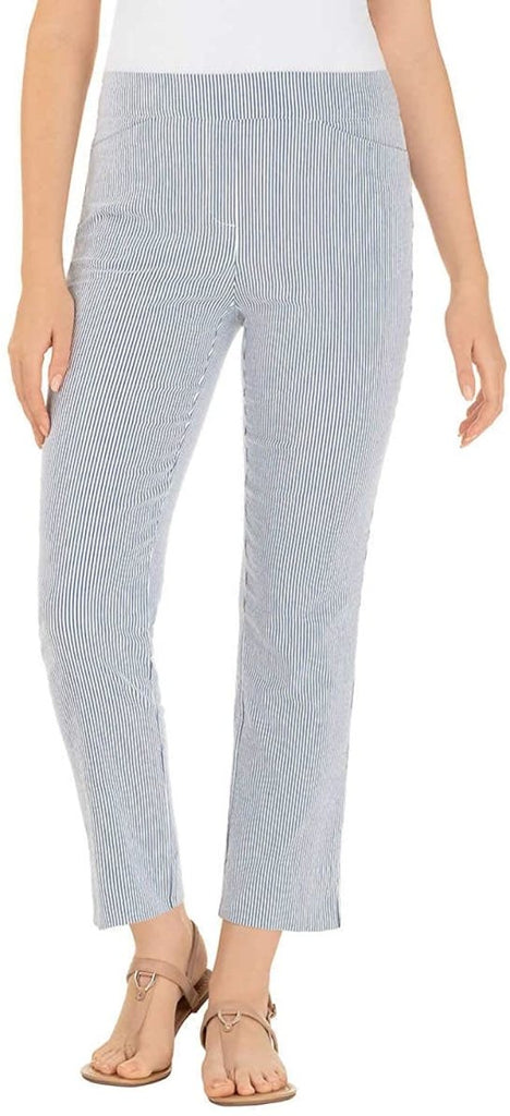 Hilary Radley Women's Seersucker Ankle Pant - Effortless Elegance in Comfortable Pull-On Style