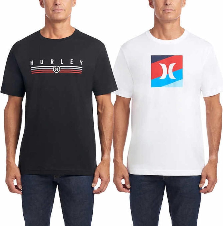 Hurley Men's 2 Pack Classic Graphic Tees