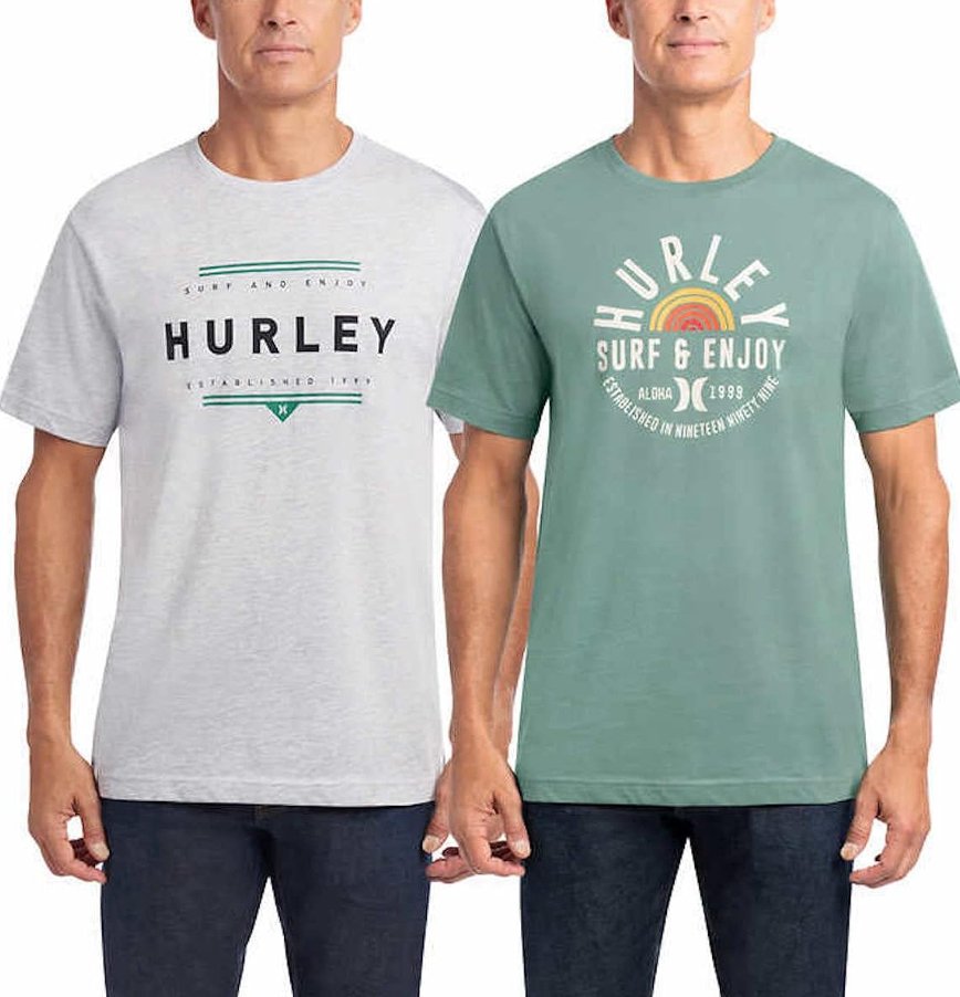 Hurley Men's 2 Pack Classic Graphic Tees