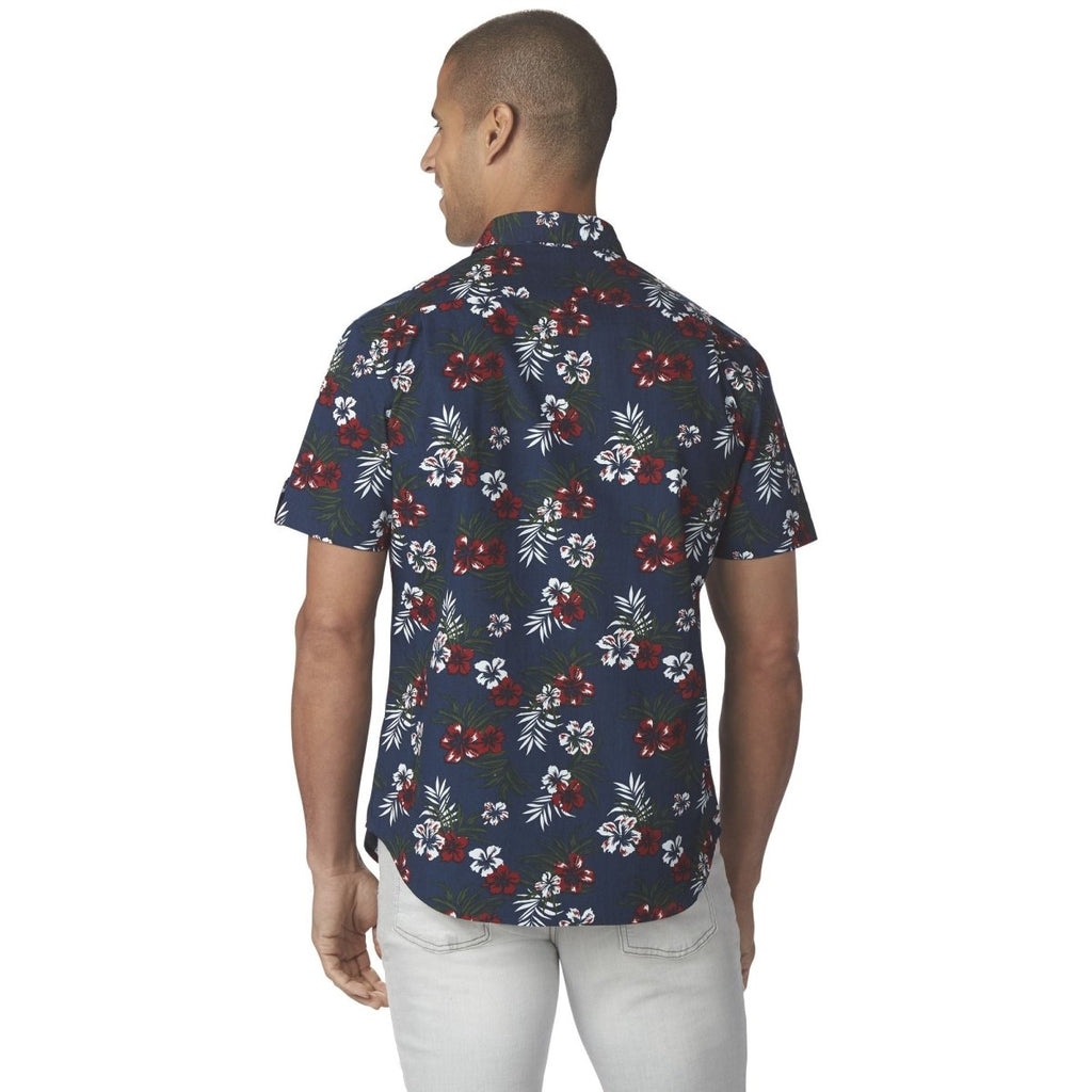 Jachs Men,s Tropical Shirt Short Sleeve Medium Stretch Cotton Fabric Button Front