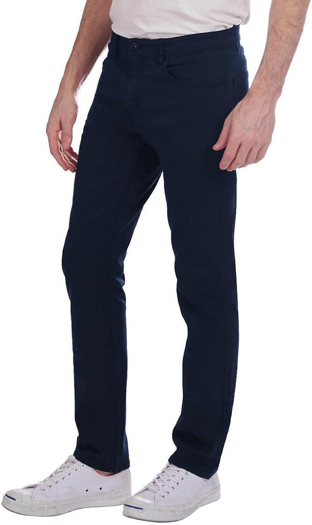 Jachs New York Men's Straight Fit Mid-Rise 5 Pocket Traveler Pant