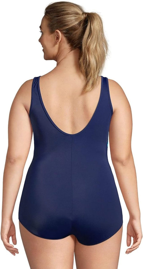 Lands' End Women's Tugless Tank Soft Cup One-Piece Swimsuit