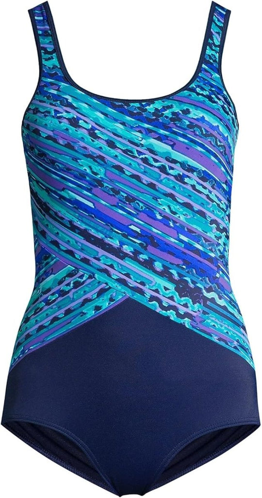 Lands' End Women's Tugless Tank Soft Cup One-Piece Swimsuit