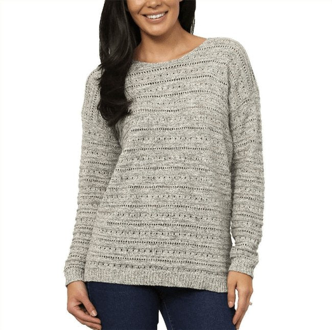 Leo & Nicole Women's Pointelle Sweater Top