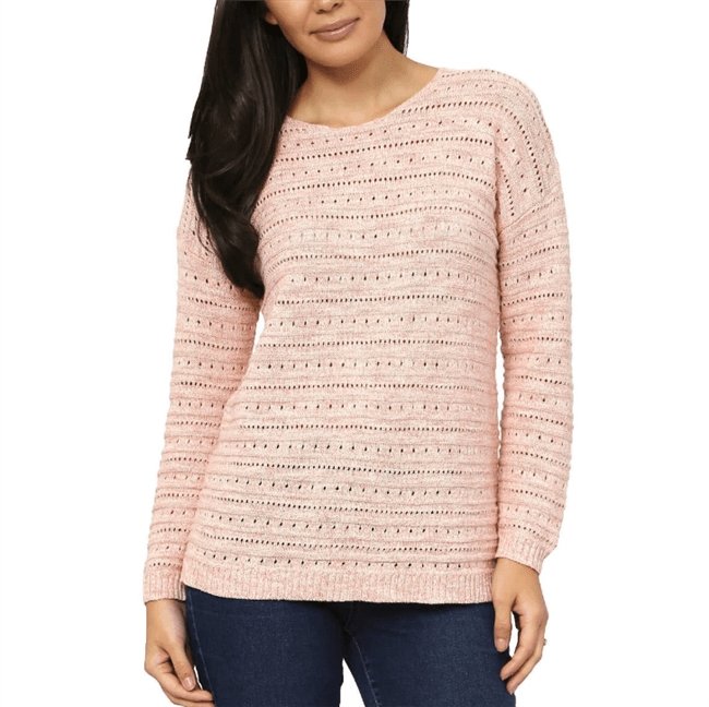 Leo & Nicole Women's Pointelle Sweater Top - Stylish and Cozy Fashion for Women