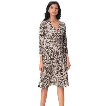 Leota Women's Perfect Wrap Zebra Safari Dress