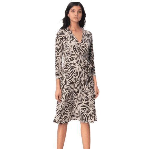 Leota Zebra Safari Wrap Dress – Contemporary Fashion for Women