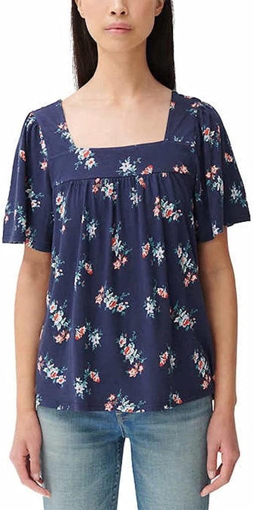 Lucky Brand Women's Square Neck Short Sleeve Top