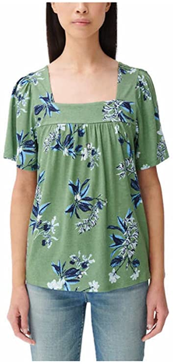 Lucky Brand Women's Square Neck Short Sleeve Top