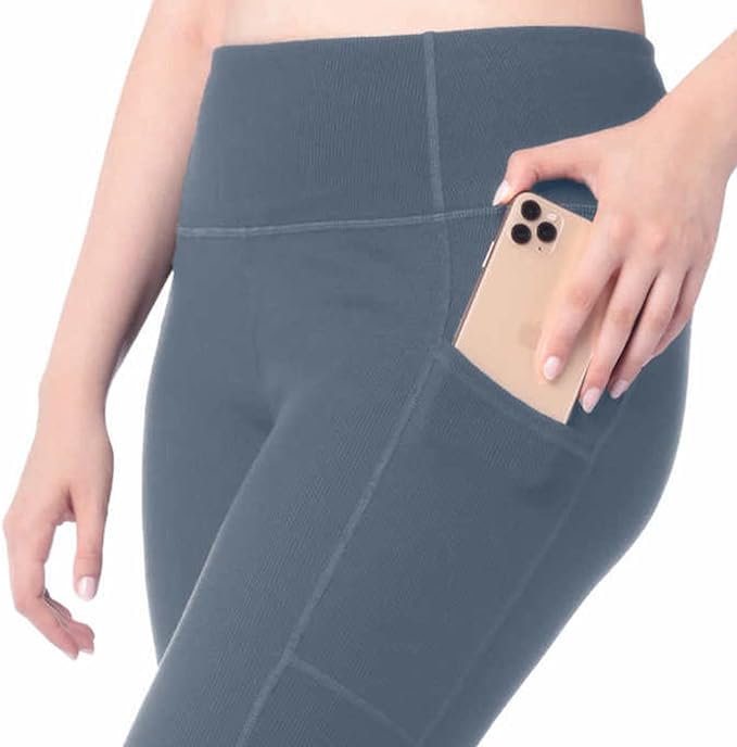 LukkaLux Women's Ribbed Legging with Pockets