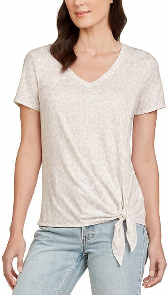 Matty M Women's V-Neck Side Tie Tee