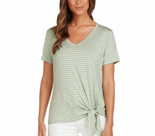 Matty M Women's V-Neck Side Tie Tee