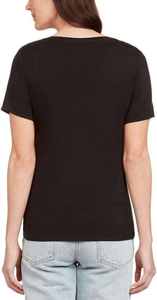 Matty M Women's V-Neck Side Tie Tee