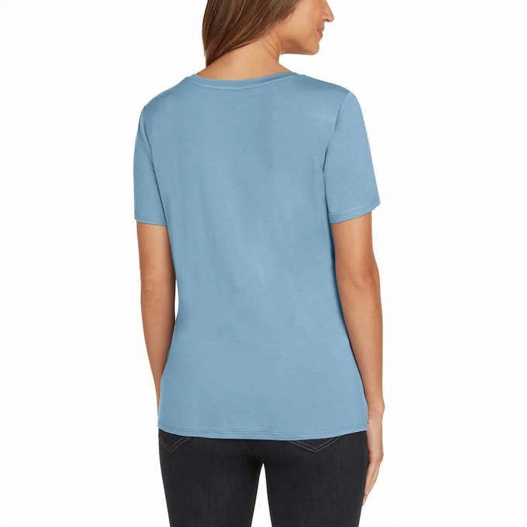 Matty M Women's V-Neck Side Tie Tee