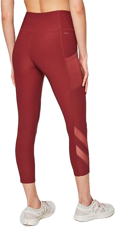 Mondetta Women's Midweight High Waisted Mesh Capri Legging