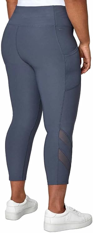 Mondetta Women's Midweight High Waisted Mesh Capri Legging