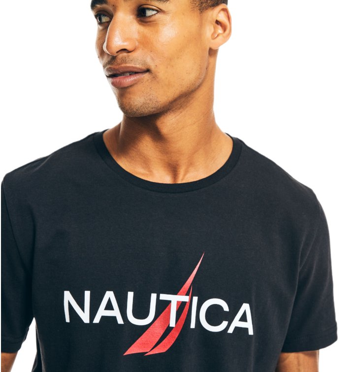 Nautica Men's Big Logo Crew-Neck T-Shirts
