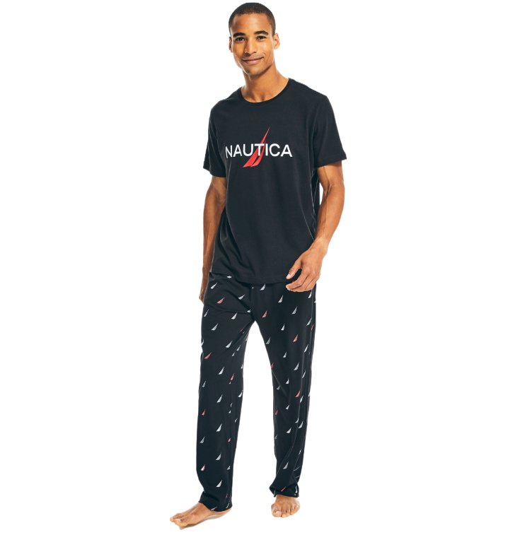 Nautica Men's Big Logo Crew-Neck T-Shirts