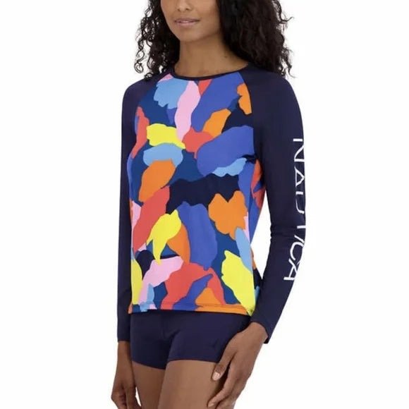 Nautica Women's 30+ UPF Rash Guard Swim Shirt
