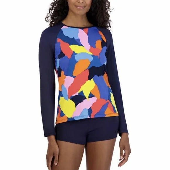 Nautica Women's 30+ UPF Rash Guard Swim Shirt