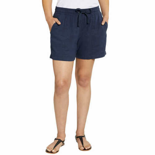 Nautica Women's Linen Blend Pull-On Short - Comfortable Summer Casual Shorts