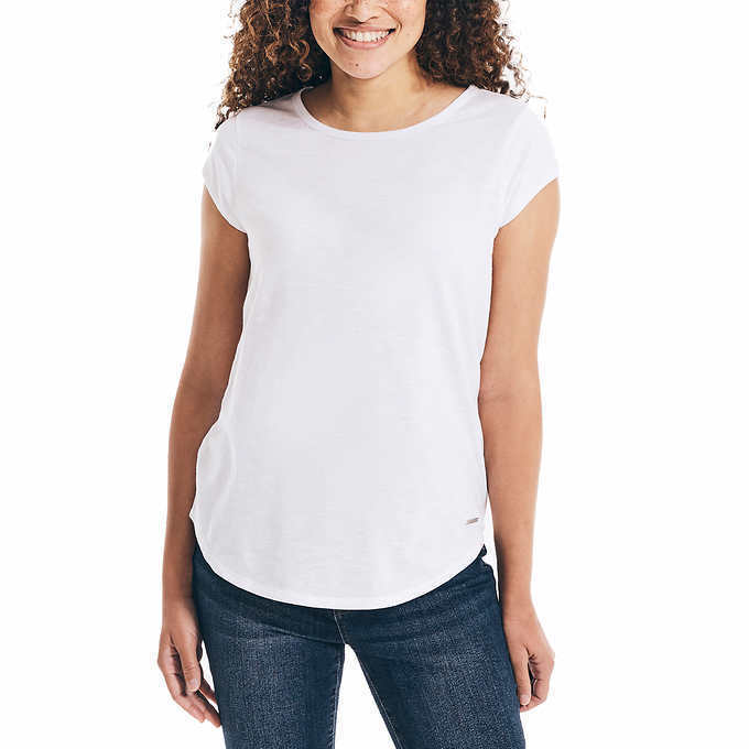 Nautica Women's Short Sleeve Slub Tee