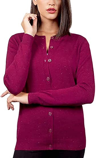 Nicole Miller Women's Metallic Yarn Cardigan Sweater