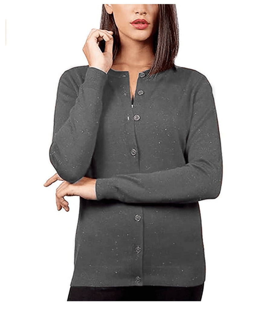 Nicole Miller Women's Metallic Yarn Cardigan Sweater