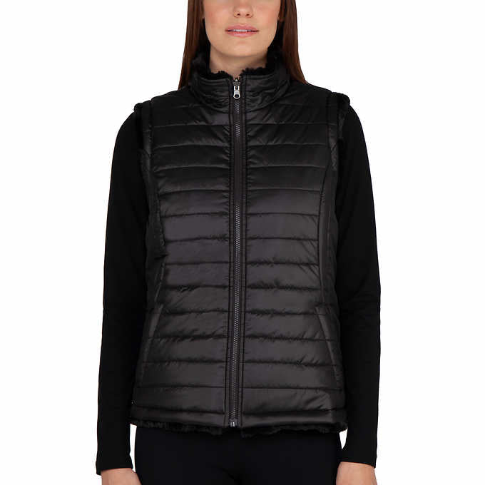 Nicole Miller Women's Reversible Faux Fur Vest