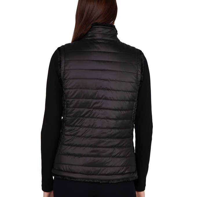 Nicole Miller Women's Reversible Faux Fur Vest