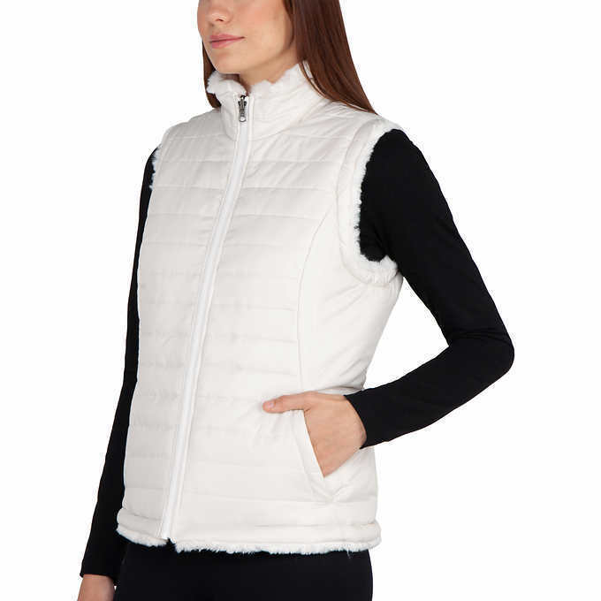 Nicole Miller Women's Reversible Faux Fur Vest