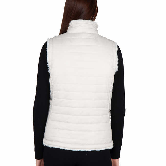 Nicole Miller Women's Reversible Faux Fur Vest