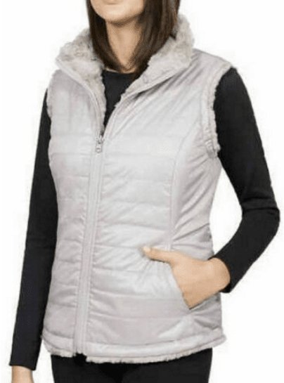 Nicole Miller Women's Reversible Faux Fur Vest