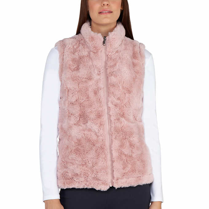 Nicole Miller Women's Reversible Faux Fur Vest
