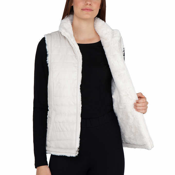Nicole Miller Women's Reversible Faux Fur Vest