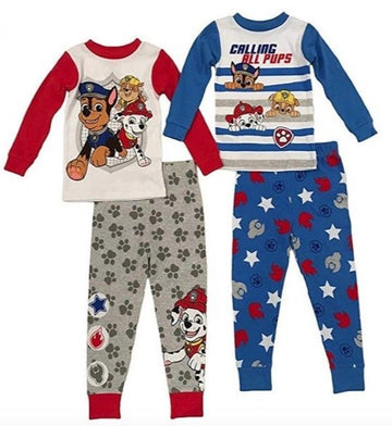 Shop Paw Patrol 4-piece Sleepwear Set for Kids - Long Sleeve Shirt, Pants, Shorts and Pajama Top with Character Prints