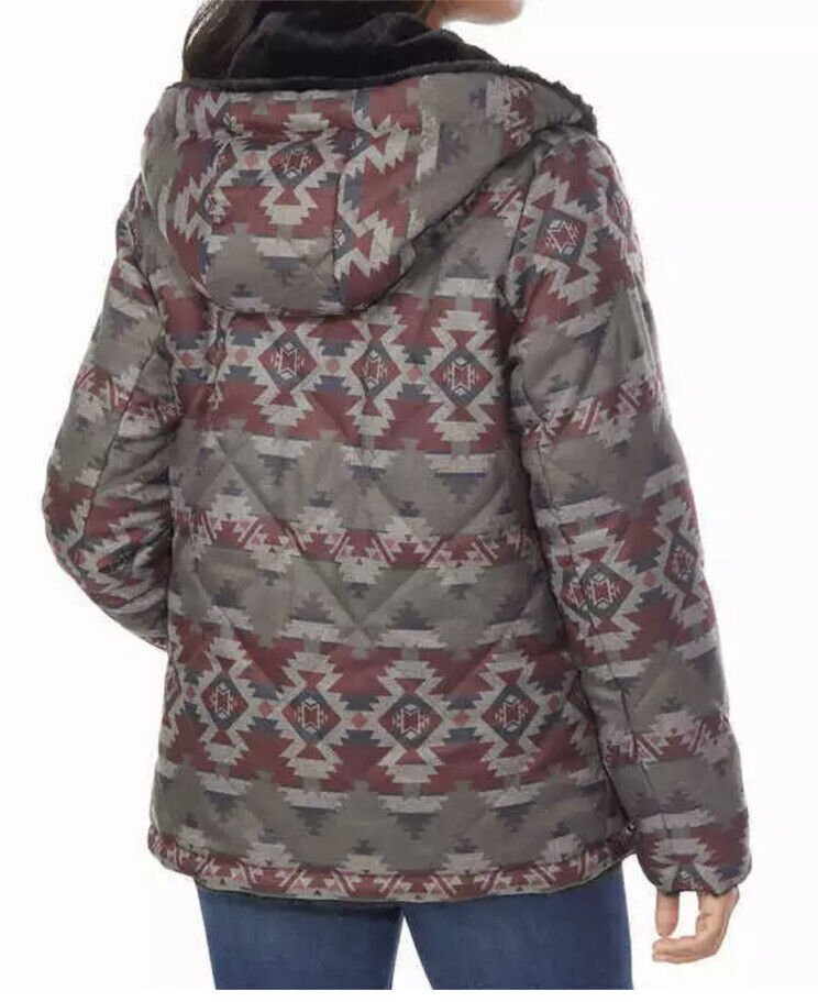 Pendleton Women's Reversible Faux Fur Printed Coat Jacket
