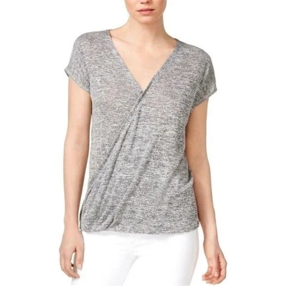 Rachel Roy Women's Short Sleeve V-Neck Shirt - Elegant Fashion Staple