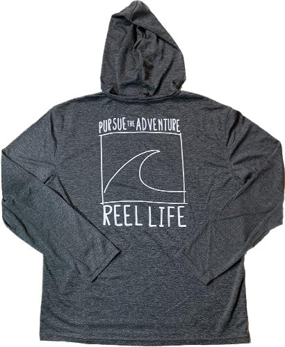 Reel Life Men's Destin UPF 50 Long Sleeve Heathered Hoodie Shirt