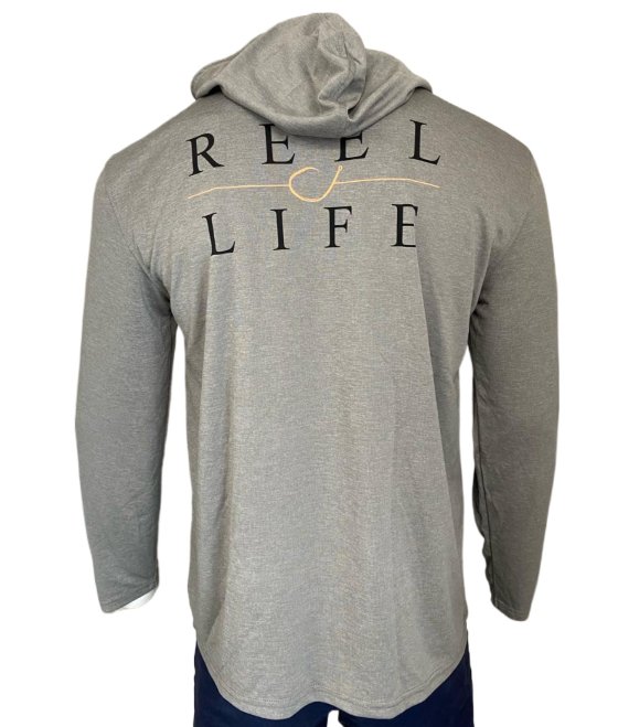 Reel Life Men's Destin UPF 50 Long Sleeve Heathered Hoodie Shirt