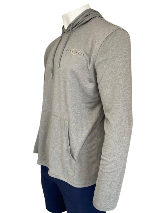 Reel Life Men's Destin UPF 50 Long Sleeve Heathered Hoodie Shirt