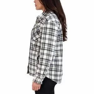 Sage Women's Long Sleeve Plaid Shirt Jacket