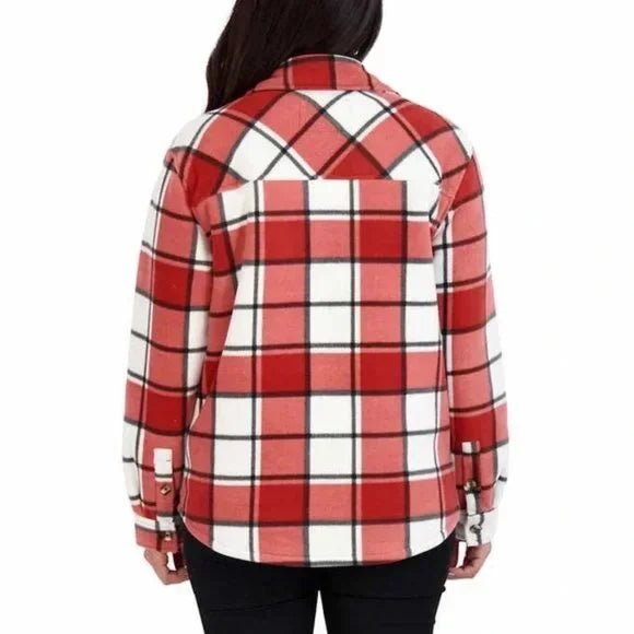 Sage Women's Long Sleeve Plaid Shirt Jacket
